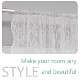 Maxbell Transparent Lace Curtain Decor Privacy Elegant White for Bathroom Patio Yard 150 cmx250 cm