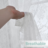 Maxbell Transparent Lace Curtain Decor Privacy Elegant White for Bathroom Patio Yard 150 cmx250 cm