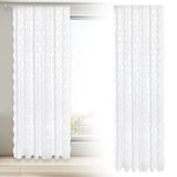 Maxbell Transparent Lace Curtain Decor Privacy Elegant White for Bathroom Patio Yard 150 cmx250 cm