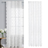 Maxbell Transparent Lace Curtain Decor Privacy Elegant White for Bathroom Patio Yard 150 cmx250 cm