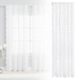 Maxbell Transparent Lace Curtain Decor Privacy Elegant White for Bathroom Patio Yard 150 cmx250 cm