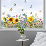 Garden Flower Window Clings Craft DIY Home Decor for Spring Birthday Bedroom