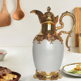 Arabic Insulated Thermal Coffee Carafe Gift Party Beverage with Spout Teapot Gold 28cmx32cm
