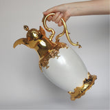 Arabic Insulated Thermal Coffee Carafe Gift Party Beverage with Spout Teapot Gold 28cmx32cm