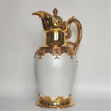 Arabic Insulated Thermal Coffee Carafe Gift Party Beverage with Spout Teapot Gold 28cmx32cm