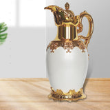 Arabic Insulated Thermal Coffee Carafe Gift Party Beverage with Spout Teapot Gold 28cmx32cm