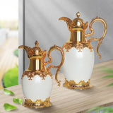 Arabic Insulated Thermal Coffee Carafe Gift Party Beverage with Spout Teapot Gold 28cmx32cm