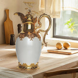 Arabic Insulated Thermal Coffee Carafe Gift Party Beverage with Spout Teapot Gold 28cmx32cm
