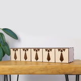 Tie Display Box Wooden for Men Tie Organizer for Vendors Closet Home Bedroom