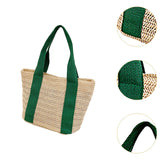 Handwoven Tote Bag Lightweight Work Dating Ladies Beach Travel Women Handbag Green