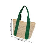 Handwoven Tote Bag Lightweight Work Dating Ladies Beach Travel Women Handbag Green