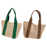 Handwoven Tote Bag Lightweight Work Dating Ladies Beach Travel Women Handbag Green