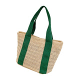 Handwoven Tote Bag Lightweight Work Dating Ladies Beach Travel Women Handbag Green