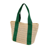 Handwoven Tote Bag Lightweight Work Dating Ladies Beach Travel Women Handbag Green