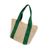 Handwoven Tote Bag Lightweight Work Dating Ladies Beach Travel Women Handbag Green