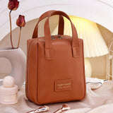 Makeup Bag Zipper Large Capacity Birthday Gifts Toiletry Bag for Girls Women Brown
