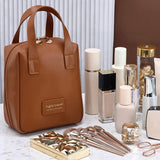 Makeup Bag Zipper Large Capacity Birthday Gifts Toiletry Bag for Girls Women Brown