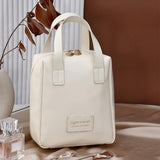 Makeup Bag Zipper Large Capacity Birthday Gifts Toiletry Bag for Girls Women White