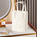 Makeup Bag Zipper Large Capacity Birthday Gifts Toiletry Bag for Girls Women White