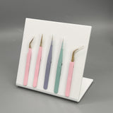 Maxbell Tweezers Stand Collecting Arranging Tabletop False Eyelashes Tweezers Holder White