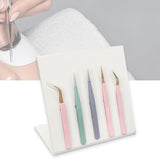 Maxbell Tweezers Stand Collecting Arranging Tabletop False Eyelashes Tweezers Holder White