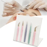 Maxbell Tweezers Stand Collecting Arranging Tabletop False Eyelashes Tweezers Holder White