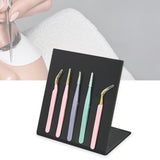 Maxbell Tweezers Stand Collecting Arranging Tabletop False Eyelashes Tweezers Holder Black