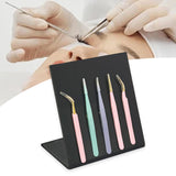 Maxbell Tweezers Stand Collecting Arranging Tabletop False Eyelashes Tweezers Holder Black