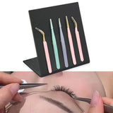 Maxbell Tweezers Stand Collecting Arranging Tabletop False Eyelashes Tweezers Holder Black