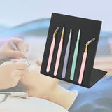 Maxbell Tweezers Stand Collecting Arranging Tabletop False Eyelashes Tweezers Holder Black