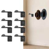 Maxbell 8x Hat Hooks for Wall Modern Baseball Cap Racks for Bedroom Household Office Black