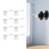 Maxbell 8x Hat Hooks for Wall Modern Baseball Cap Racks for Bedroom Household Office White