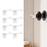 Maxbell 8x Hat Hooks for Wall Modern Baseball Cap Racks for Bedroom Household Office White