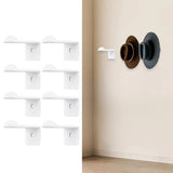 Maxbell 8x Hat Hooks for Wall Modern Baseball Cap Racks for Bedroom Household Office White