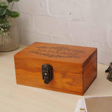 Wooden Keepsake Box Compact Antique Design Multipurpose Jewelry Box for Home 21.3x14x10cm
