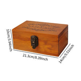 Wooden Keepsake Box Compact Antique Design Multipurpose Jewelry Box for Home 21.3x14x10cm
