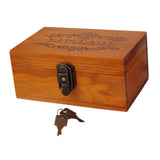 Wooden Keepsake Box Compact Antique Design Multipurpose Jewelry Box for Home 21.3x14x10cm