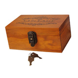 Wooden Keepsake Box Compact Antique Design Multipurpose Jewelry Box for Home 21.3x14x10cm