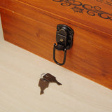 Wooden Keepsake Box Compact Antique Design Multipurpose Jewelry Box for Home 21.3x14x10cm