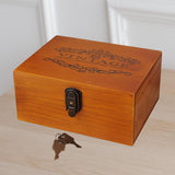 Wooden Keepsake Box Compact Antique Design Multipurpose Jewelry Box for Home 25x19.5x11.7cm