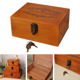 Wooden Keepsake Box Compact Antique Design Multipurpose Jewelry Box for Home 25x19.5x11.7cm