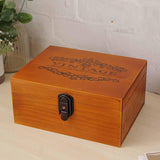 Wooden Keepsake Box Compact Antique Design Multipurpose Jewelry Box for Home 25x19.5x11.7cm