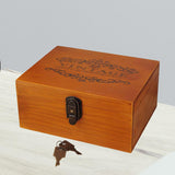 Wooden Keepsake Box Compact Antique Design Multipurpose Jewelry Box for Home 25x19.5x11.7cm