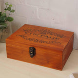 Wooden Keepsake Box Compact Antique Design Multipurpose Jewelry Box for Home 32.2x23.7x12.2cm