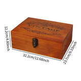 Wooden Keepsake Box Compact Antique Design Multipurpose Jewelry Box for Home 32.2x23.7x12.2cm