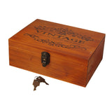 Wooden Keepsake Box Compact Antique Design Multipurpose Jewelry Box for Home 32.2x23.7x12.2cm