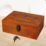 Wooden Keepsake Box Compact Antique Design Multipurpose Jewelry Box for Home 32.2x23.7x12.2cm