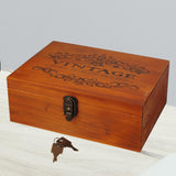 Wooden Keepsake Box Compact Antique Design Multipurpose Jewelry Box for Home 32.2x23.7x12.2cm
