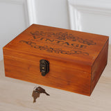 Wooden Keepsake Box Compact Antique Design Multipurpose Jewelry Box for Home 32.2x23.7x12.2cm
