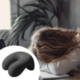 Maxbell Neck Cushion Non Slip Memory Foam for Men Women Desk Sleeping Napping Pillow black